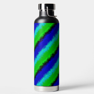 Bouteille D'eau Rayures de verre brisé bleu vert