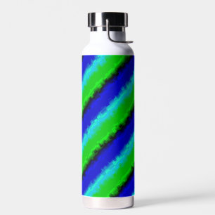 Bouteille D'eau Rayures de verre brisé bleu vert