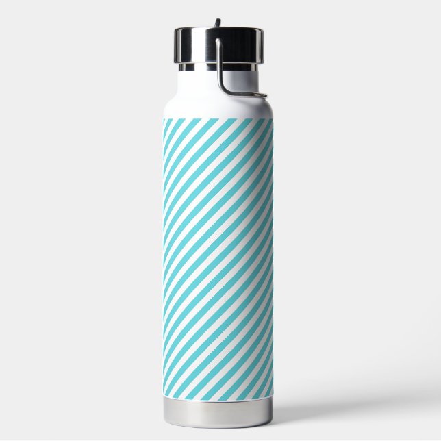 Bouteille D'eau Rayures diagonales classiques bleues et blanches (Gym)