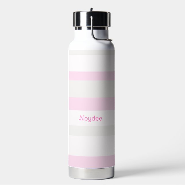 Bouteille D'eau Rayures horizontales Harmony Gris Rose Blanc (Gym)
