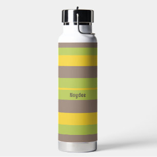 Bouteille D'eau Rayures rythmiques Lignes horizontales Marron Jaun