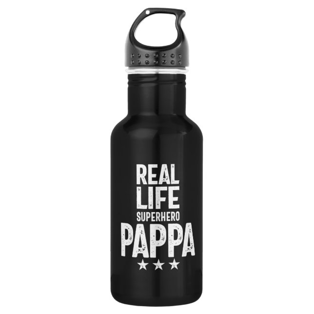 Bouteille D'eau Real Life Superhero Pappa | Cadeau Père (Devant)