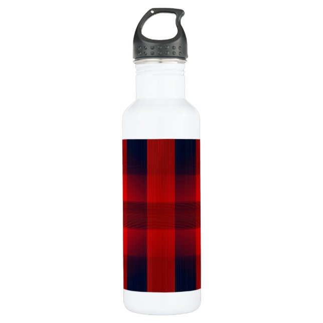 Bouteille D'eau Red Bokeh Buffalo Plaid (Devant)