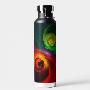 Bouteille D'eau Red Green Yin Yang Moderne Motif d'art Abstrait #2