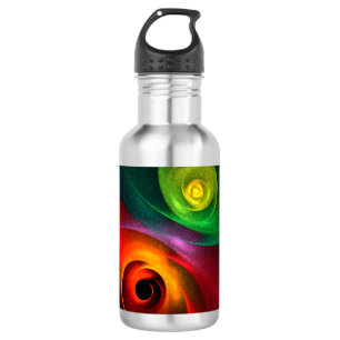 Bouteille D'eau Red Green Yin Yang Moderne Motif d'art Abstrait #2
