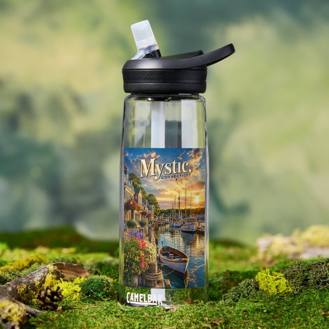 Bouteille D'eau Reflets du port mystique (En extérieur (pivotée))