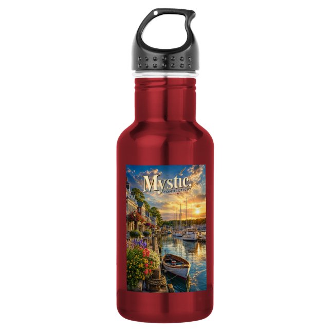 Bouteille D'eau Reflets du port mystique (Devant)