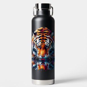 Bouteille D'eau Réflexion du tigre buvant de l'eau