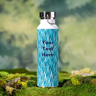 Bouteille D'eau Refroidisseur de canette de forêt fractale bleue