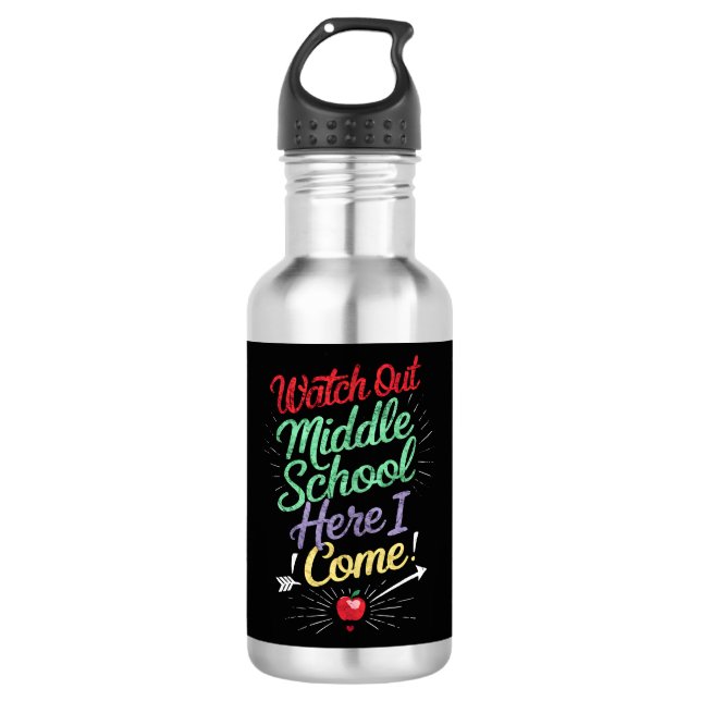 Bouteille D'eau Regardez Le Milieu De L'École Ici Je Viens À L'Éco (Devant)