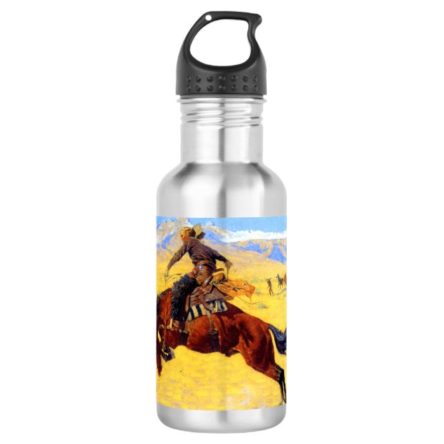 Bouteille D'eau Remington Old West Horse et Cowboy (Devant)