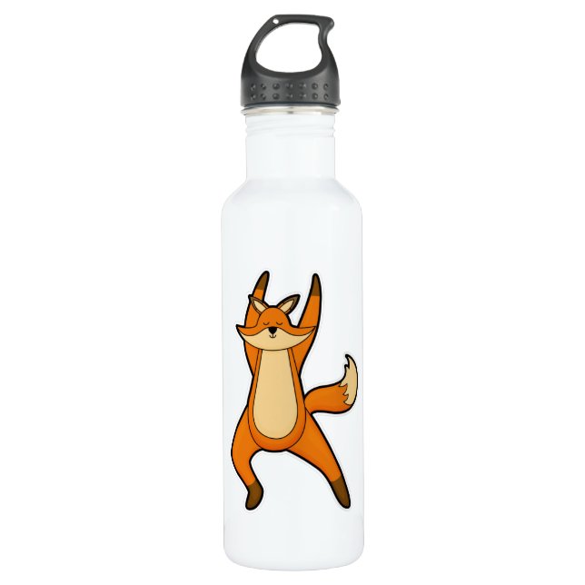 Bouteille D'eau Renard au Yoga Exercice d'étirement (Devant)