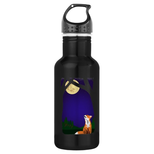 Bouteille D'eau Renard de pleine lune (Devant)