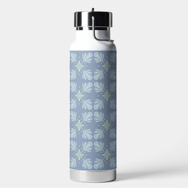 Bouteille D'eau Répétition abstraite florale bleu pastel (Gym)