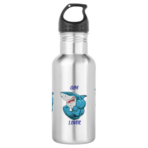 Bouteille D'eau Requin amateur de gym – Création drôle de requin d