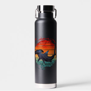 BOUTEILLE D'EAU REQUIN MARTEAU COUCHER DE SOLEIL VINTAGE