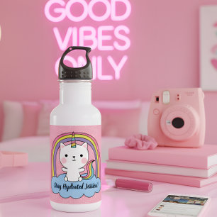 Bouteille D'eau Restez Hydraté Chat Unicorn