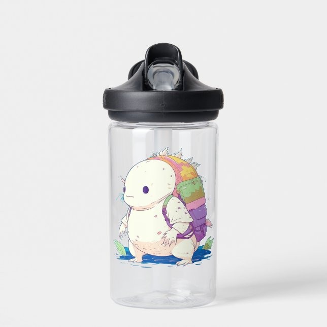 Bouteille D'eau Retour à l'école Axolotl Kawaii Personnalisé (Avant)