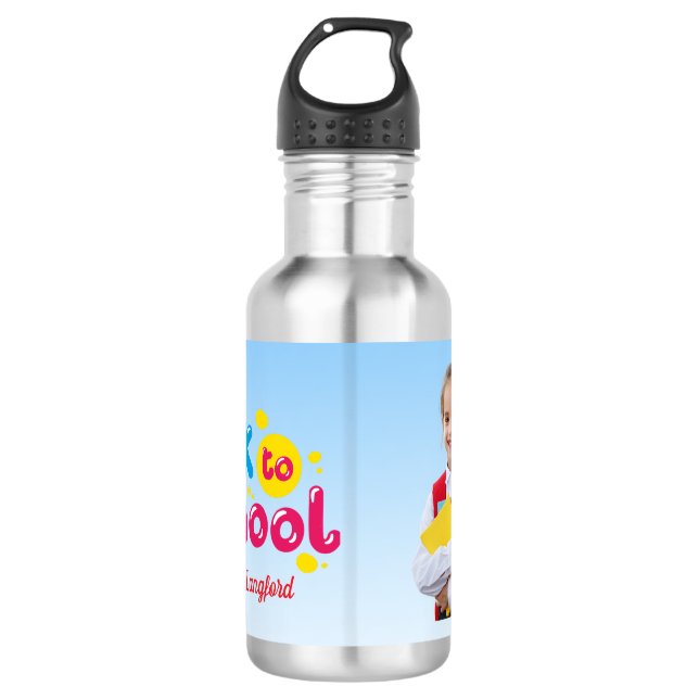 Bouteille D'eau Retour à l'école Enfants Mignons Étudiant  (Devant)