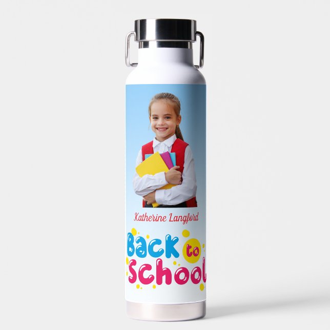 Bouteille D'eau Retour à l'école Enfants Mignons Étudiant  (Avant)