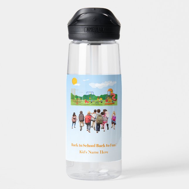 Bouteille D'eau Retour à l'école Enfants Mignons Étudiant  (Arrière)