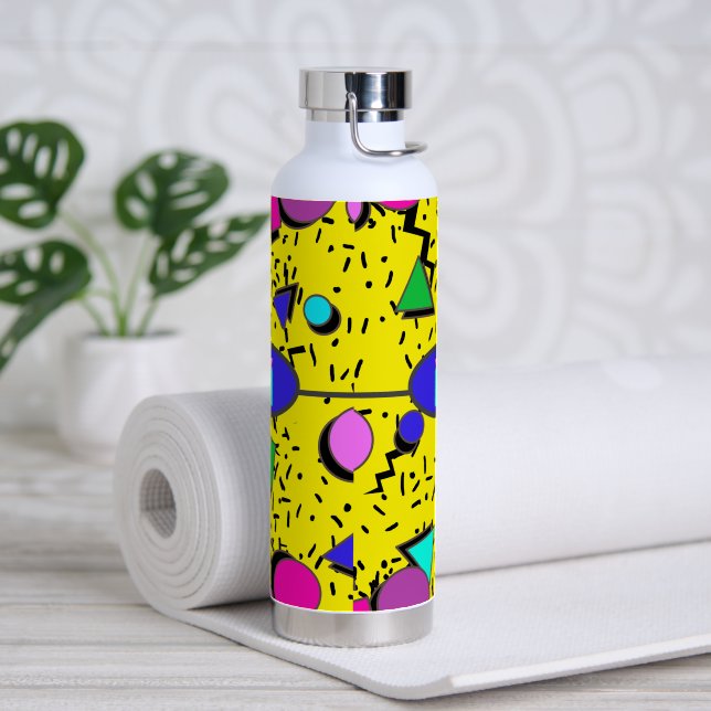 Bouteille D'eau Retro Jaune 80s Memphis Abstrait (Yoga)