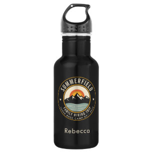 Bouteille D'eau Retro Mountains Family Randonnée Personnalisé