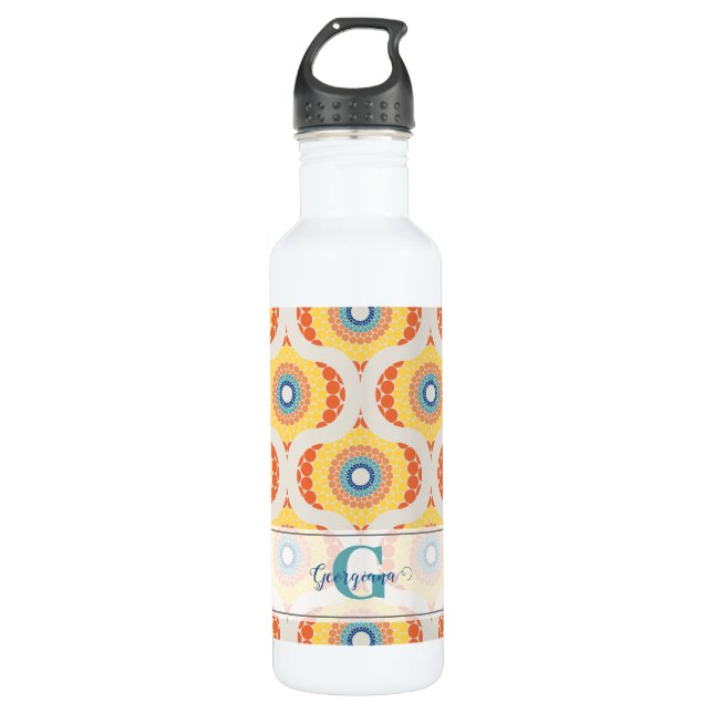 Bouteille D'eau Retro personnalisé Aegean Eté Radiant Mandala (Devant)