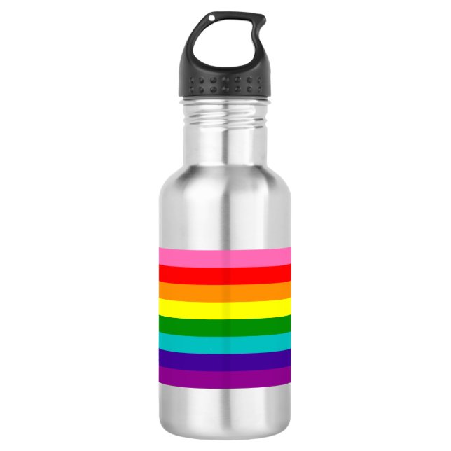 Bouteille D'eau Retro Rainbow 8 Fierté (Devant)