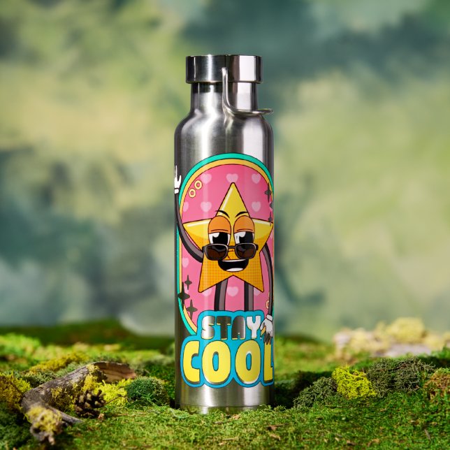 Bouteille d'eau Rétro Star Stay Cool (Extérieur (pivotée))
