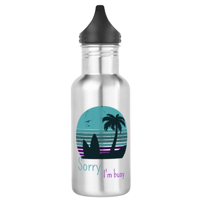 Bouteille D'eau Retro Sunset - Désolé, je suis occupé (Gauche)