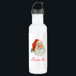 Bouteille D'eau Rétro Vintage Jolly Santa Claus de Christmas<br><div class="desc">Bouteille d'eau personnalisée avec une photo rétro festive. Le vieux Père Noël Jolly avec ses joues rousses et son sourire chaleureux et amical. Un peu de nostalgie de l'ancienne école pour les vieux temps,  cette image rappelle les souvenirs des célébrations du passé de Noël.</div>