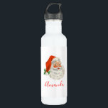 Bouteille D'eau Rétro Vintage Jolly Santa Claus de Christmas<br><div class="desc">Bouteille d'eau personnalisée avec une photo rétro festive. Le vieux Père Noël Jolly avec ses joues rousses et son sourire chaleureux et amical. Un peu de nostalgie de l'ancienne école pour les vieux temps,  cette image rappelle les souvenirs des célébrations du passé de Noël.</div>