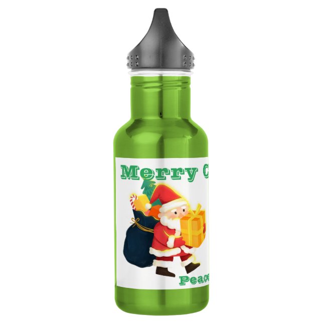 Bouteille d'eau réutilisable de Noël imprimée 24oz (Gauche)