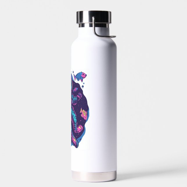 Bouteille D'eau Rêves de chat de l'espace � Kitty Galaxy Vaporwave (Gauche)