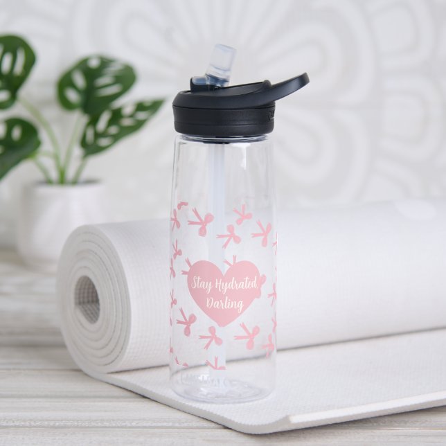 Bouteille d'eau Rêves de Nœud Rose (Yoga (pivotée))