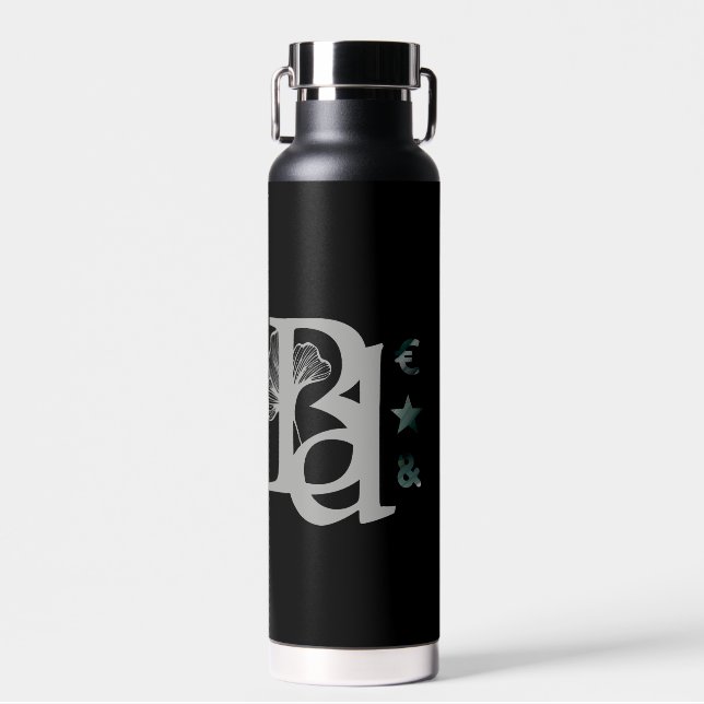 Bouteille D'eau RICH Water Bottle Trend Abstrait Art Black Green (Avant)
