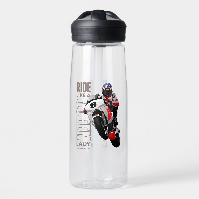Bouteille D'eau Ride Like a Queen | Gourde à eau de 25oz (Avant)
