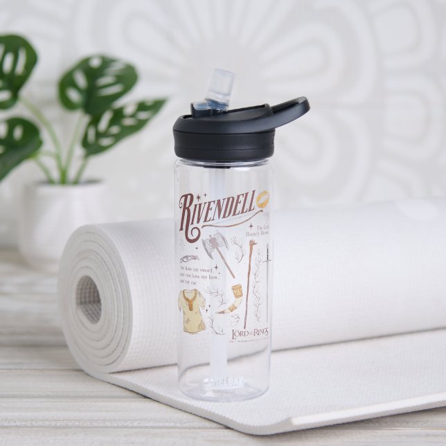 Bouteille D'eau RIVENDELL™ Collage graphique aquarelle (Yoga)