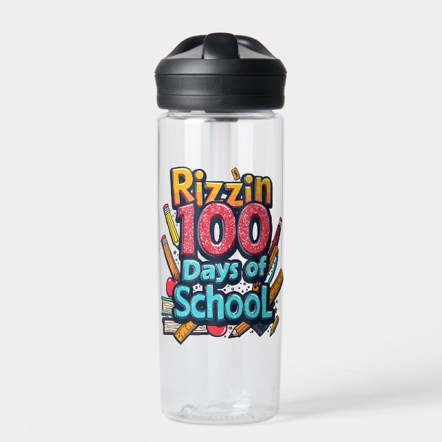 Bouteille D'eau Rizzin 100 jours de l'école Gen Alpha Funny (Extérieur)