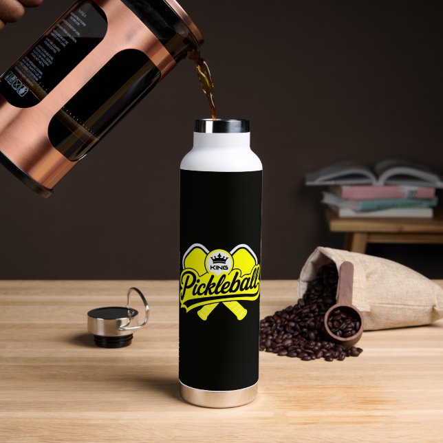 Bouteille D'eau Roi de Pickleball Champion (Café (pivoté))