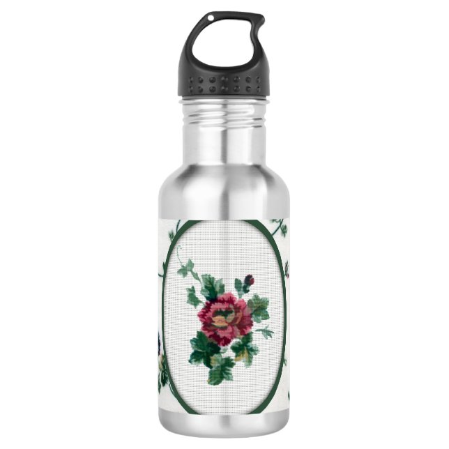 Bouteille D'eau Rose Cross Stitch Botte de boisson (Devant)