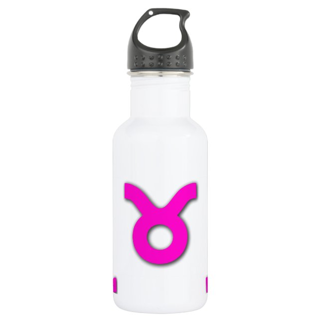 Bouteille D'eau Rose de motif de Taureau (Devant)