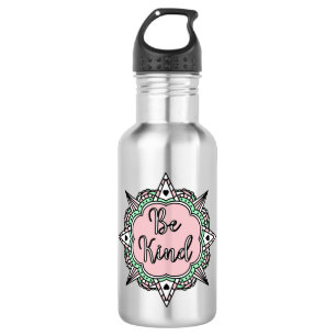 Bouteille D'eau Rose et Mint vert Be Kind