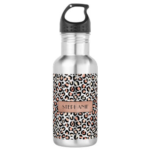 Bouteille D'eau Rose Gold Imprimé Léopard Personnalisé Chic