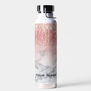 Bouteille D'eau Rose Gold Parties scintillant Drives Marble Nom pe