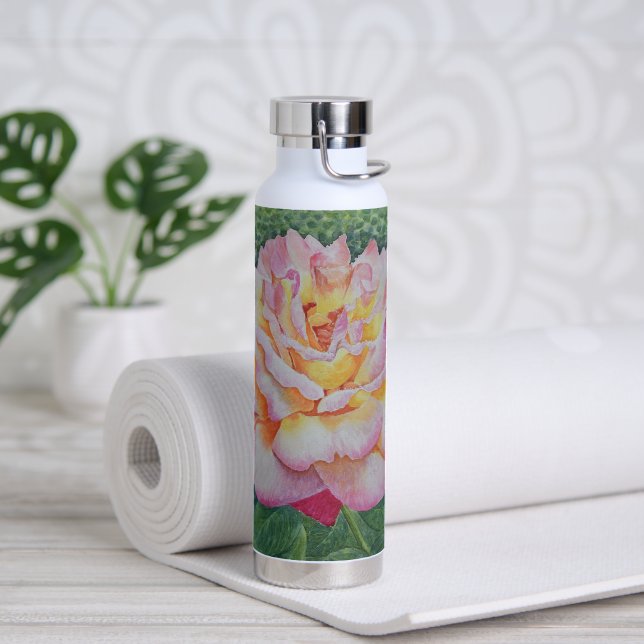 Bouteille D'eau Rose rose au printemps (Yoga)