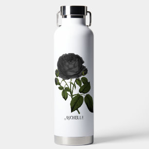 Bouteille D'eau Roses noires personnalisées gothiques vintage