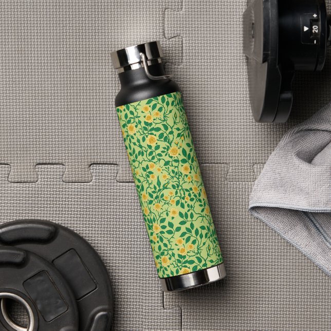 Bouteille D'eau Roses sauvages en jaune et vert (Couvercle)