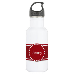 Bouteille D'eau Rouge et blanc élégants
